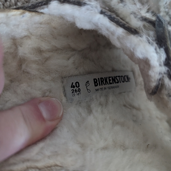 Birkenstock Arizona Shearling - Stone Coin Grey Suede sz 40 US 9-9.5 - Picture 5 of 6